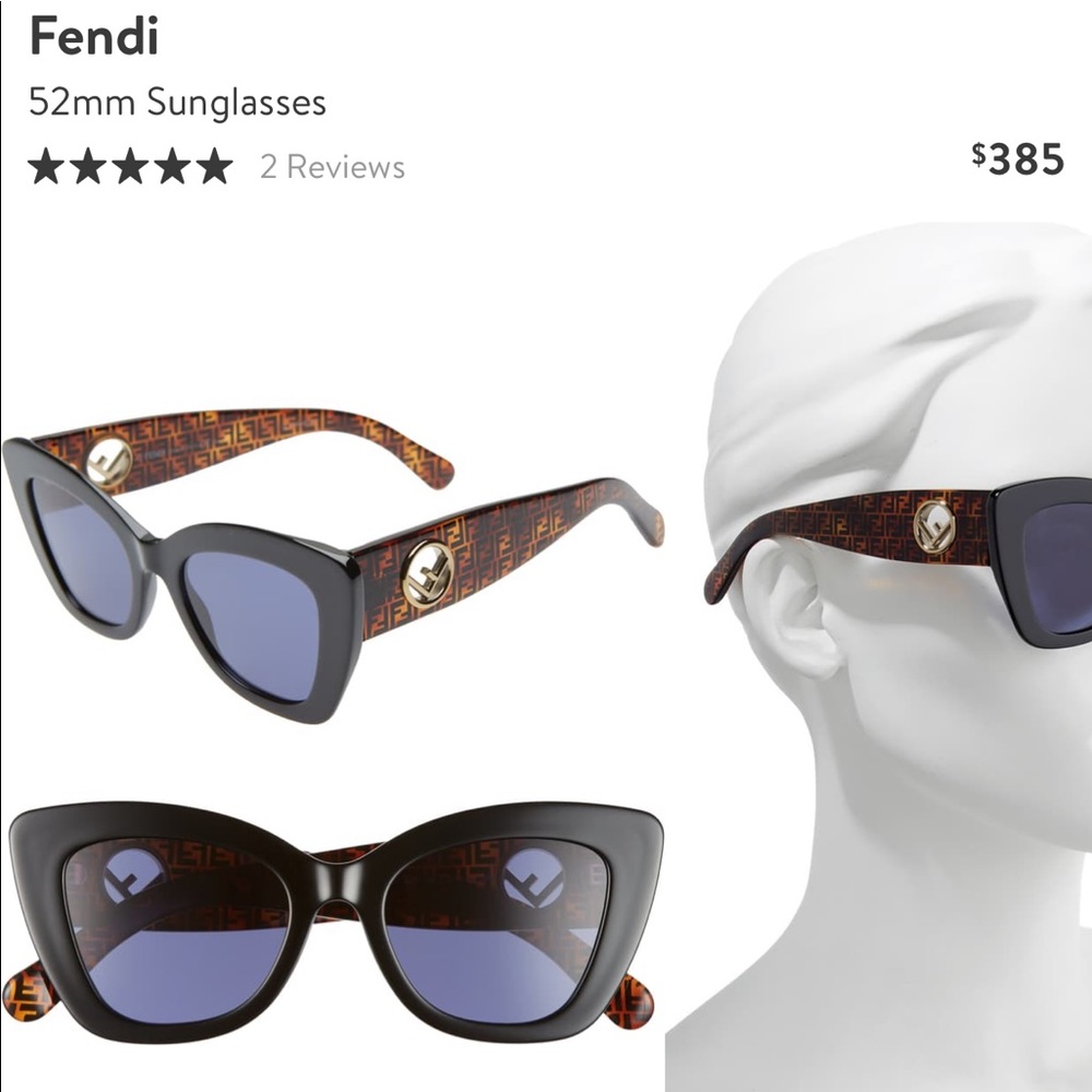 Fendi 52mm cat eye sunglasses NWT